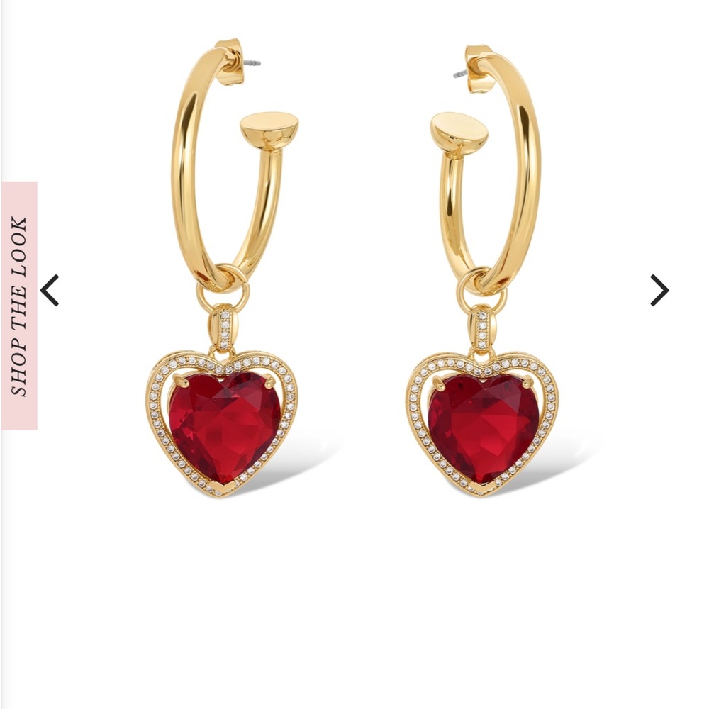 Vanessa Mooney 

THE RUBY HEART HOOP EARRINGS